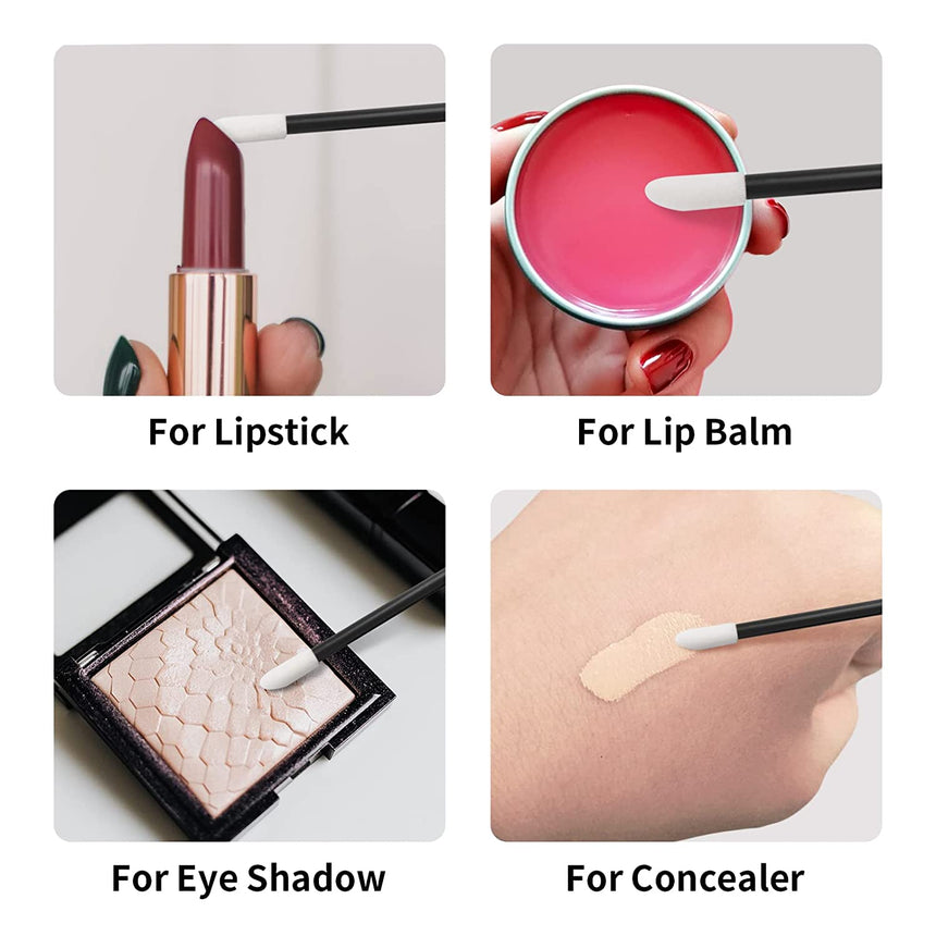 500PCS Lip Wands Applicators Disposable - Lip Brush, Lipstick Lint Free Brush Makeup Gloss Wands, Makeup Applicator Beauty Tool Kits Black