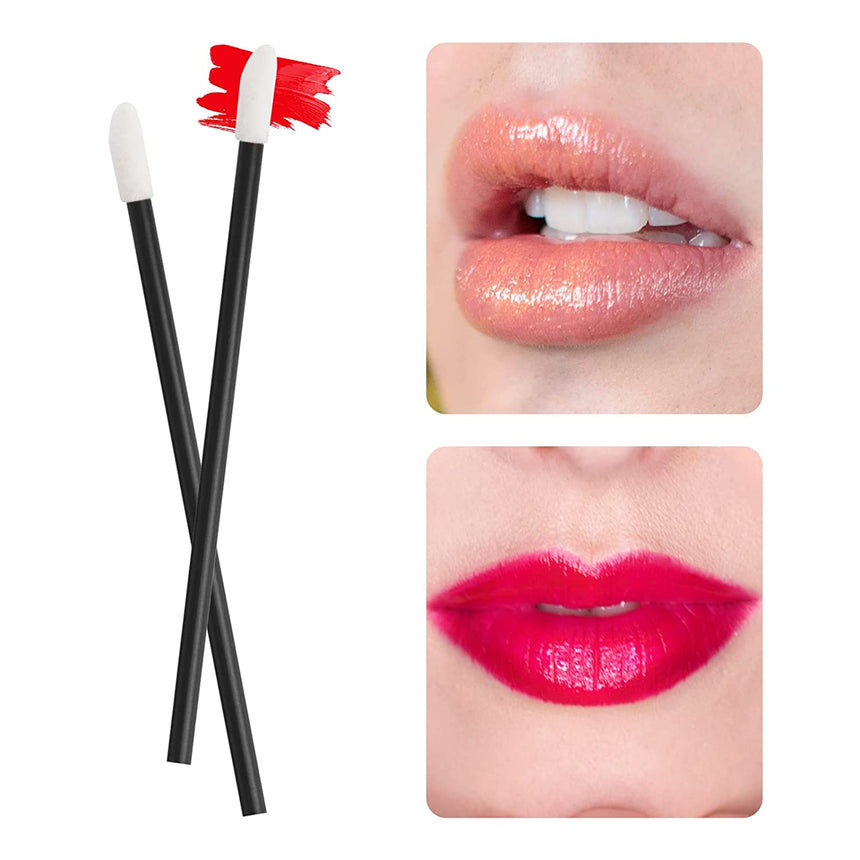 500PCS Lip Wands Applicators Disposable - Lip Brush, Lipstick Lint Free Brush Makeup Gloss Wands, Makeup Applicator Beauty Tool Kits Black