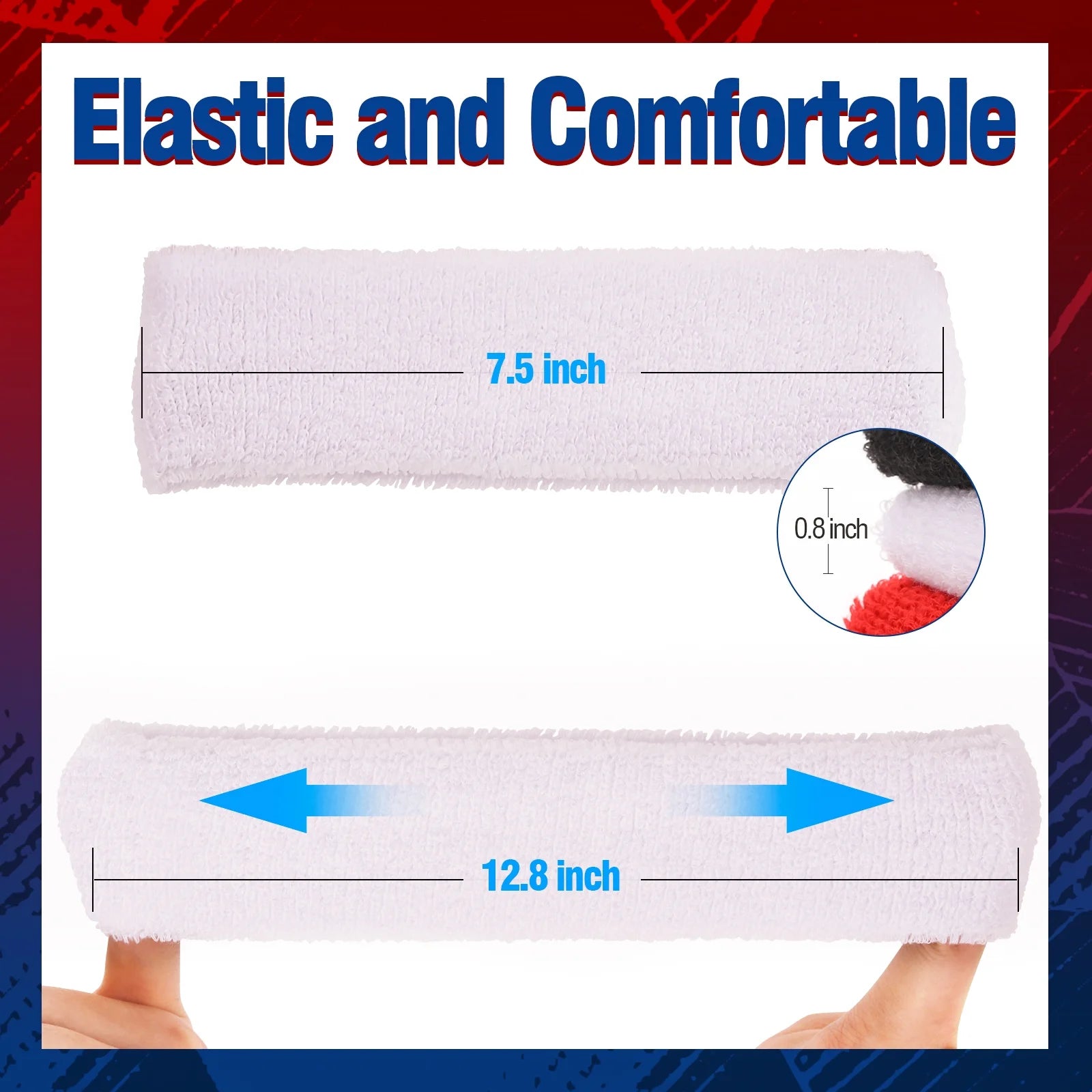 Sports Headbands for Men (White 4 Pack), Moisture Wicking Workout Headband, Sweatband Headbands for Running,Cycling,Football,Yoga,Hairband for Women and Men