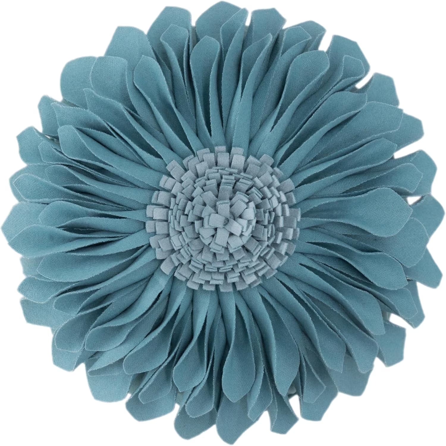 Decorative 3D Bohemian round Sunflower Accent Throw Pillows for Living Sofa Room Couch 12 Inch Blue