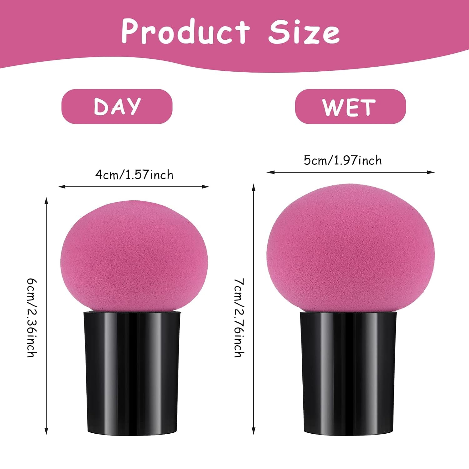 4-Piece Makeup Sponge and Brush Set for Foundation and Concealer Application with Mini Handle and Flat End Holder for Loose Powder Coverage