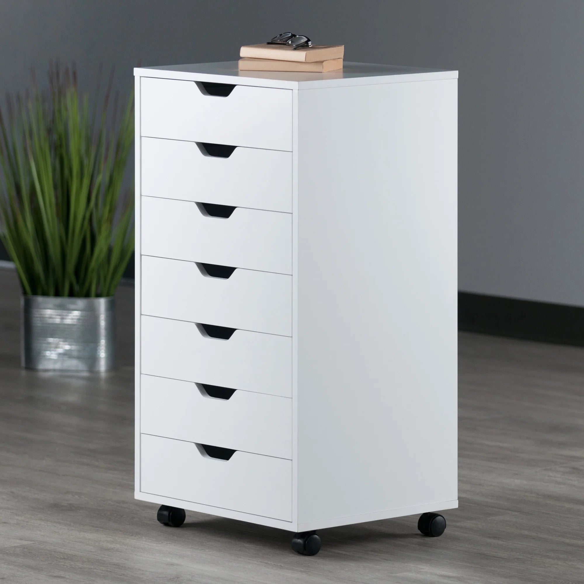 Halifax 7-Drawer Mobile Cabinet 10792, White Finish