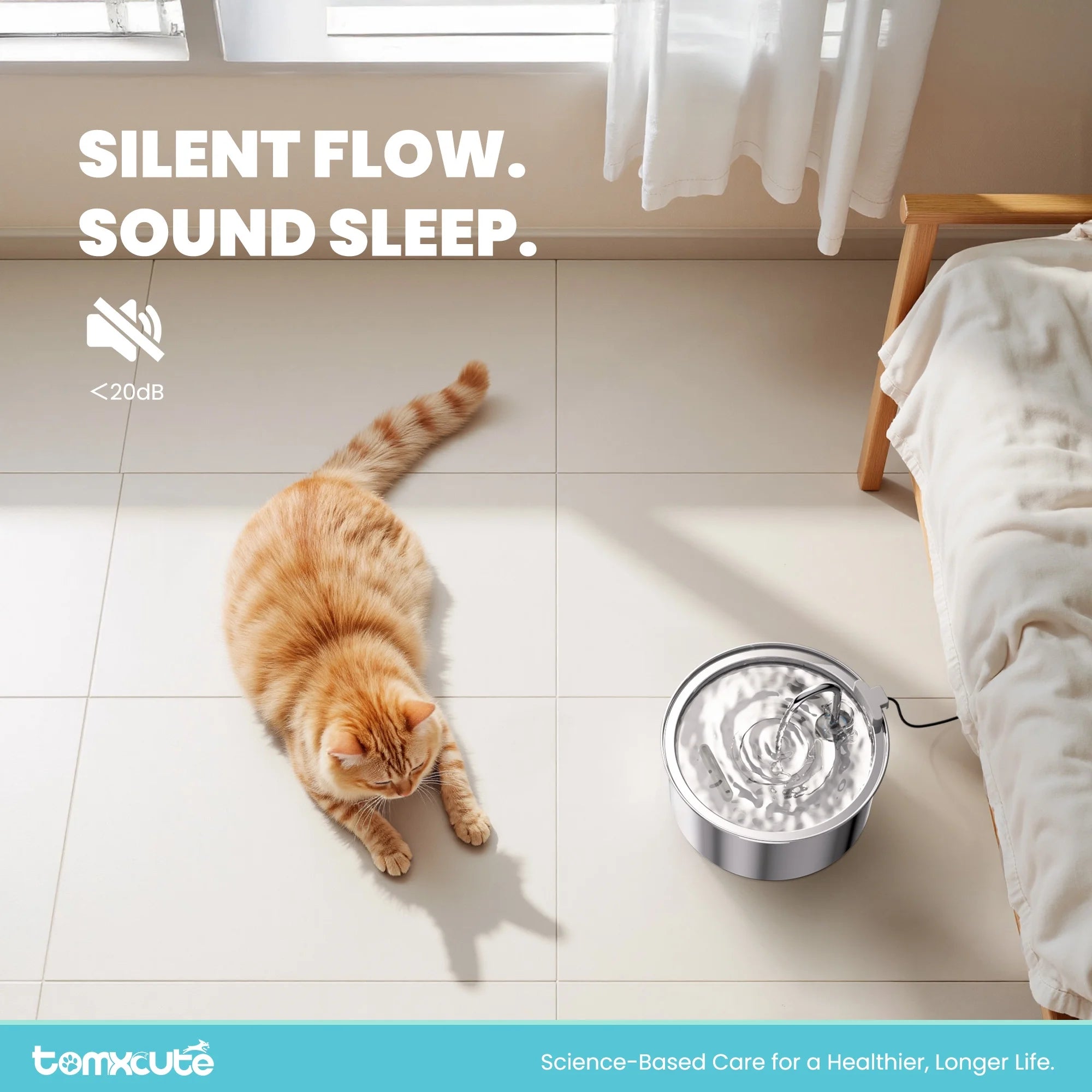 Cat Water Fountain, 108Oz/3.2L Premium Stainless Steel Cat Fountain with 3 Filters, Automatic Pet Fountain Dispenser for Cats Dogs, Electric Drinking Fountain with Ultra-Quiet Pump