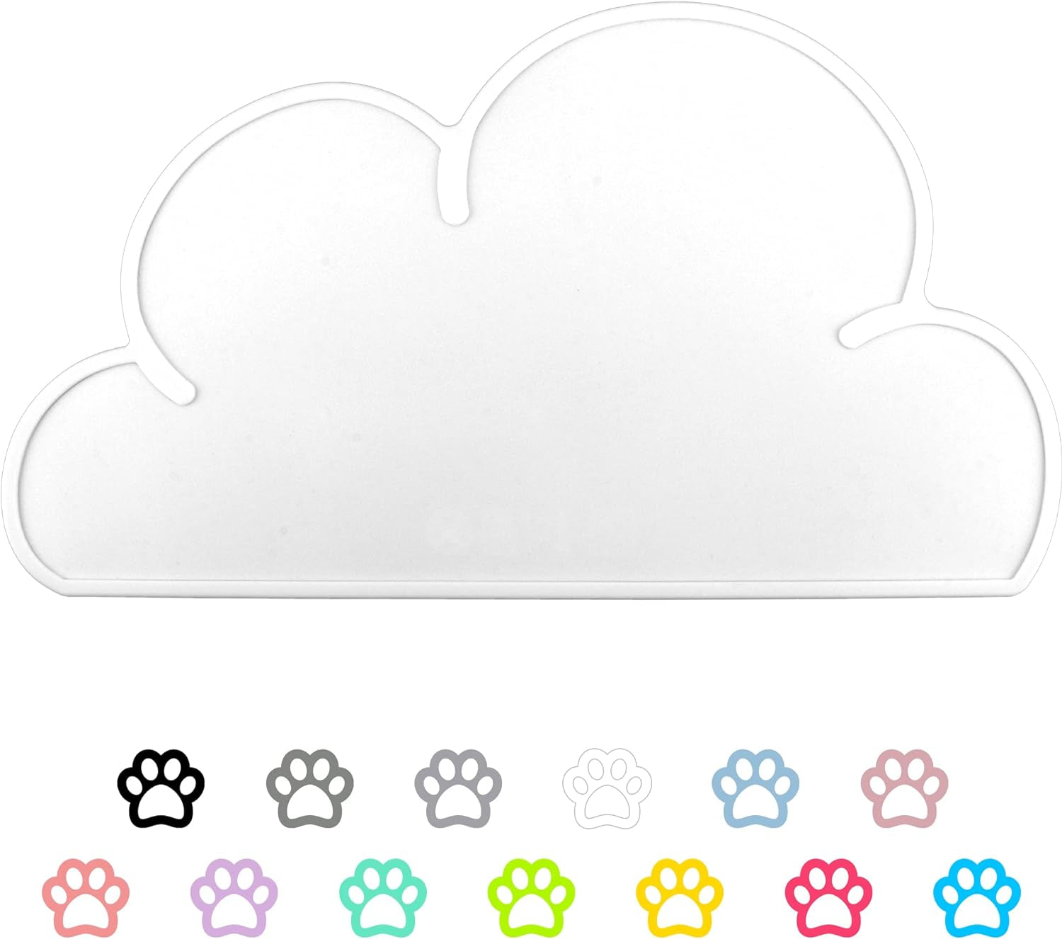 Pet Food Mats–Dog Cat Feeding Mat Top Grade Cloud Silicone Pad Anti-Slip Waterproof Anti-Slip Bowl Placemat (Dark Gray)