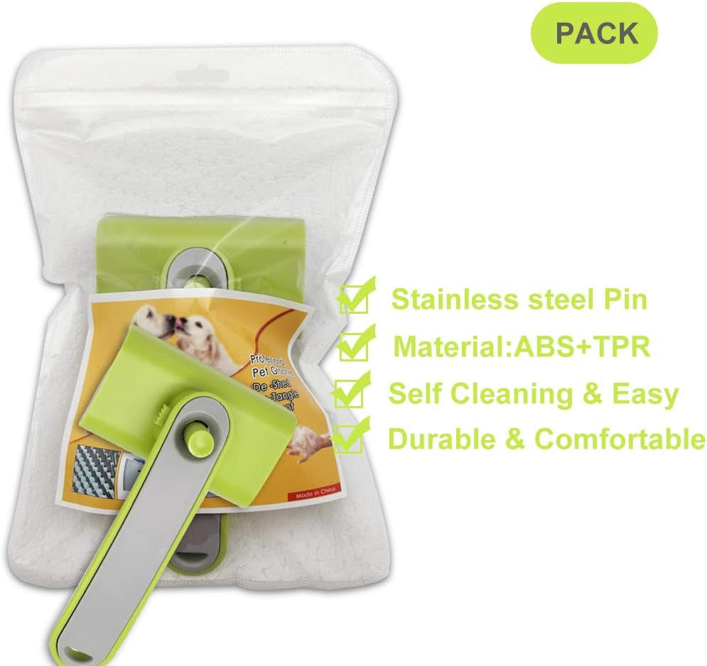 Slicker Brush,Pin Brush for Dog Grooming Brush Great for Shedding Remove Mats Loose Hair Tangles Effortlessly Ideal for Cats Dogs Poodles Rabbits and Long or Short Haired Pet