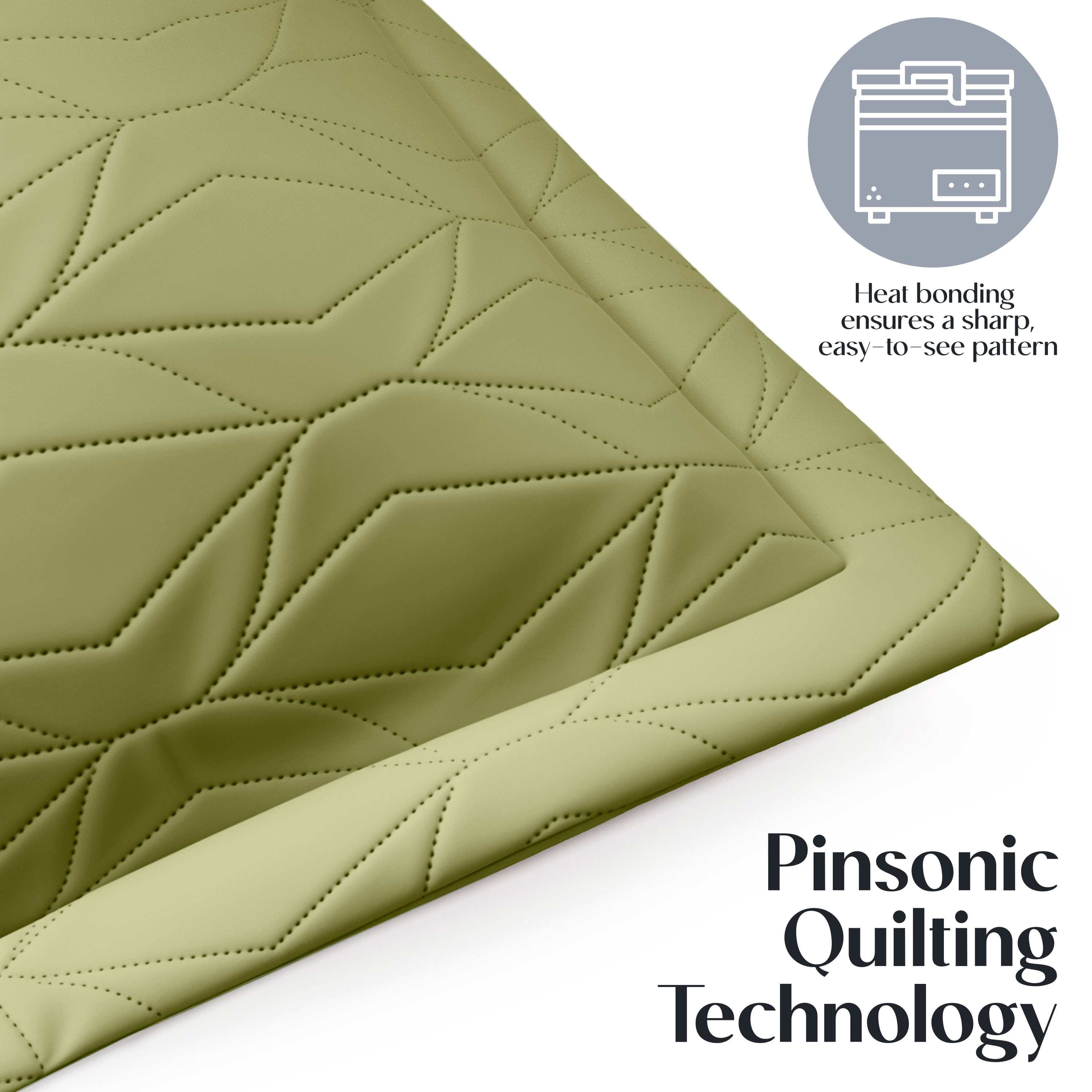 Quilt Sets, 5 Piece Lightweight Reversible Quilt Bedspread, Ellipse Weave Coverlet Bedding Set, King Olive Green