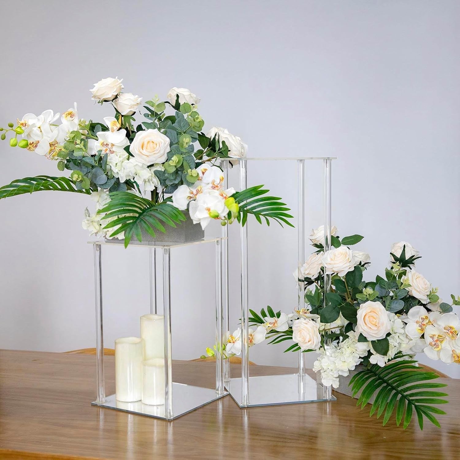 16" Clear Acrylic Flower Stand, Decorative Vase Table Centerpiece
