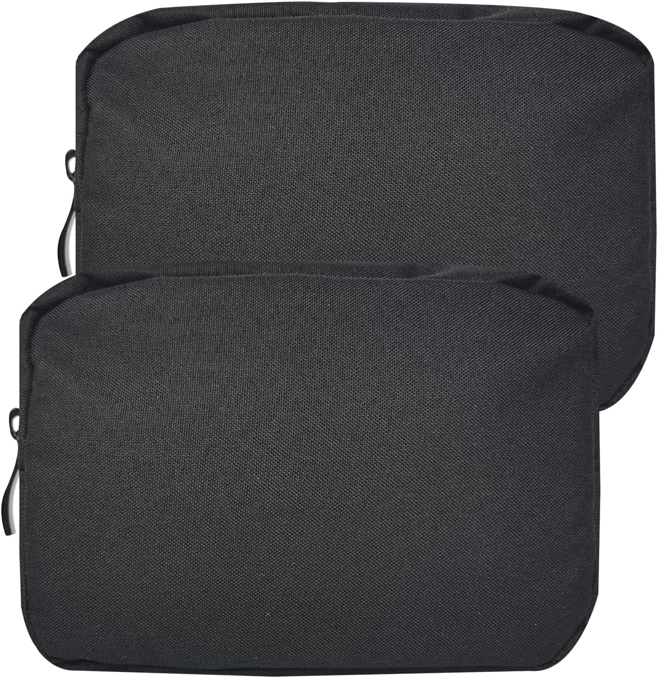 Small Makeup Bag for Purse, 2 Pack Travel Zippered Pouch, Portable Versatile Mini Organizer Toiletry Cosmetic Bag Nylon Electronics Accessories Storage Pouch for Women Men (Black)