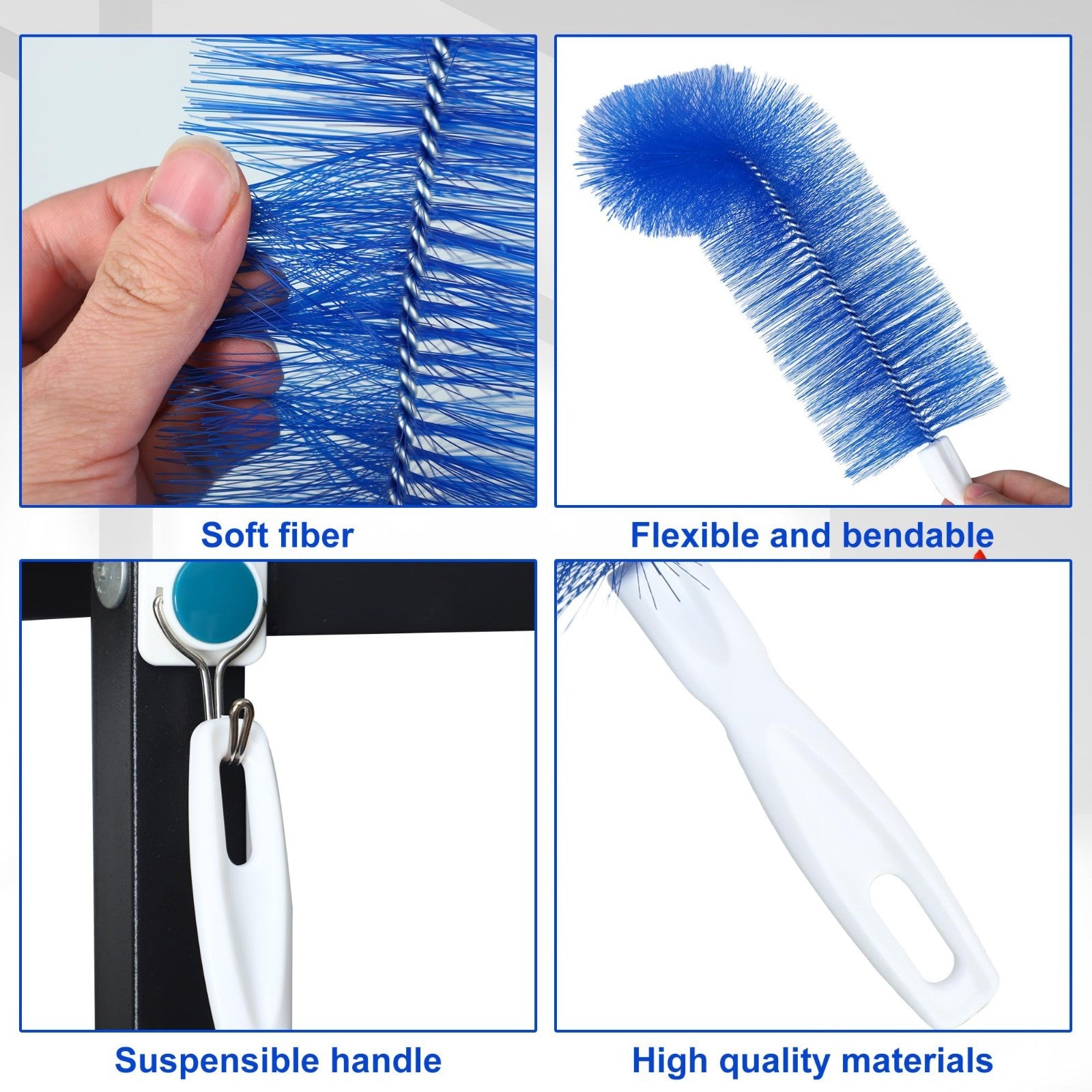 3-Pack Fan Cleaning Brush with Bendable Microfiber Dust Cleaning Brush Tool