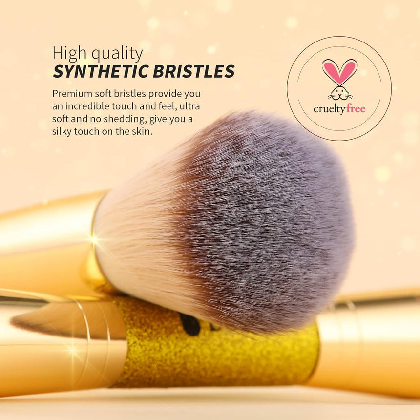 Foundation Powder Brush Double Ended Blush Makeup Brushes, Duo Bronzer Blush Ideal for Cream or Powder