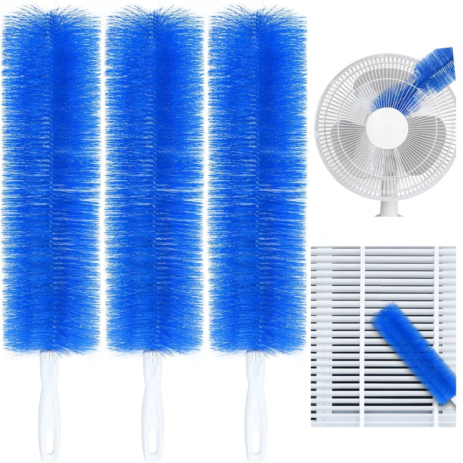 3-Pack Fan Cleaning Brush with Bendable Microfiber Dust Cleaning Brush Tool