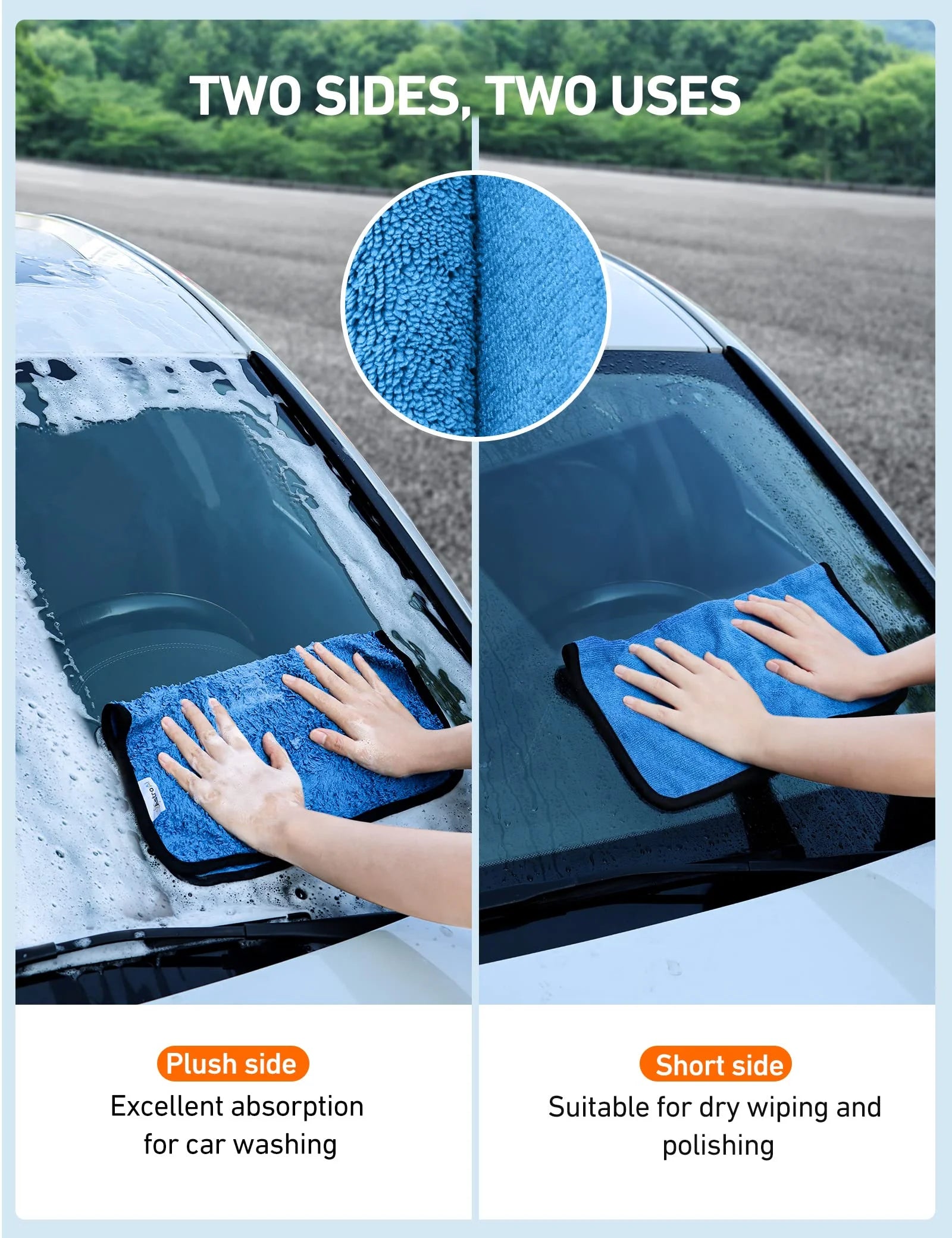 Microfiber Cleaning Cloth for Cars, 6 Pack