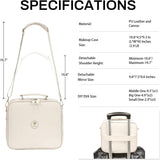 Travel Makeup Bag with Led Mirror and Portable Makeup Train Case Led Bags with Mirror Organizer Bag Travel Gifts for Her Women Bestie White