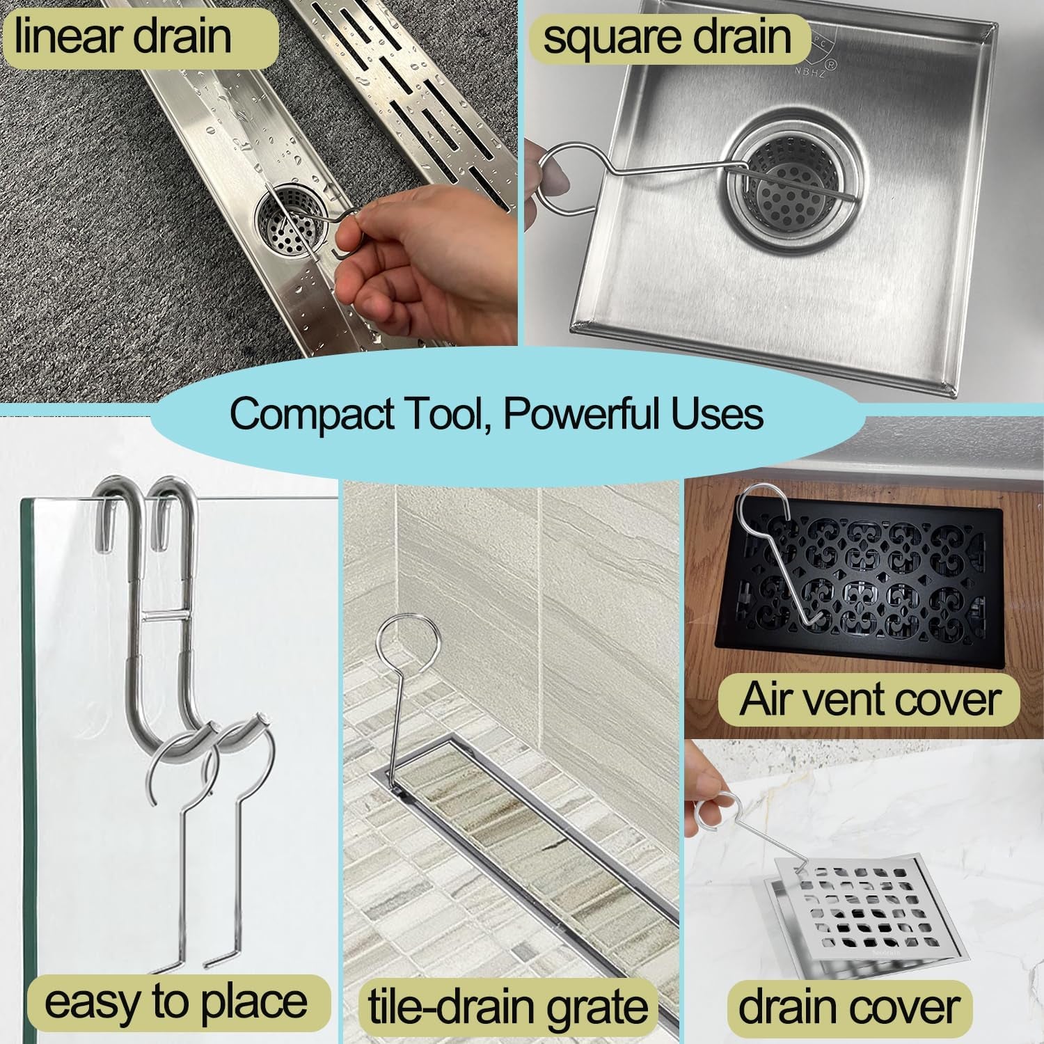Shower Drain Hair Catcher Hair and Debris Strainer Only for  Shower Drains,Hair Trap, Hair Filter with Lifting Hook Key