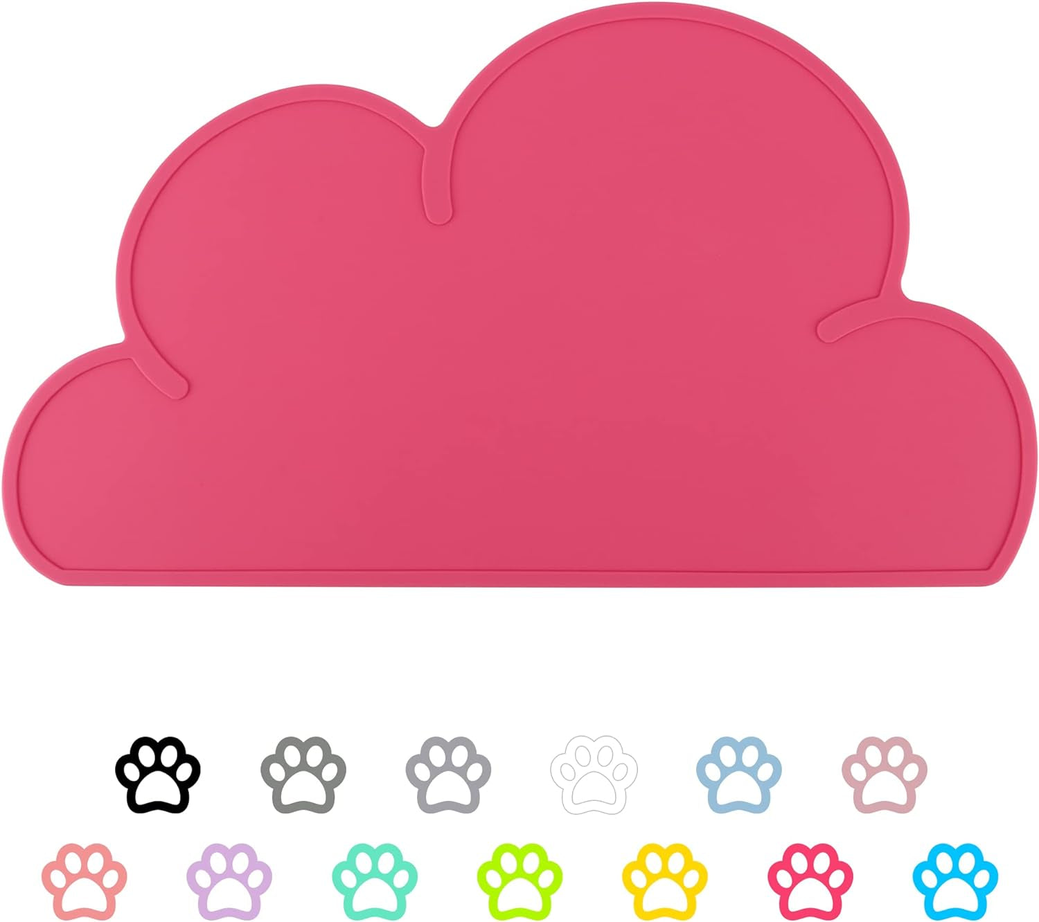 Pet Food Mats–Dog Cat Feeding Mat Top Grade Cloud Silicone Pad Anti-Slip Waterproof Anti-Slip Bowl Placemat (Dark Gray)