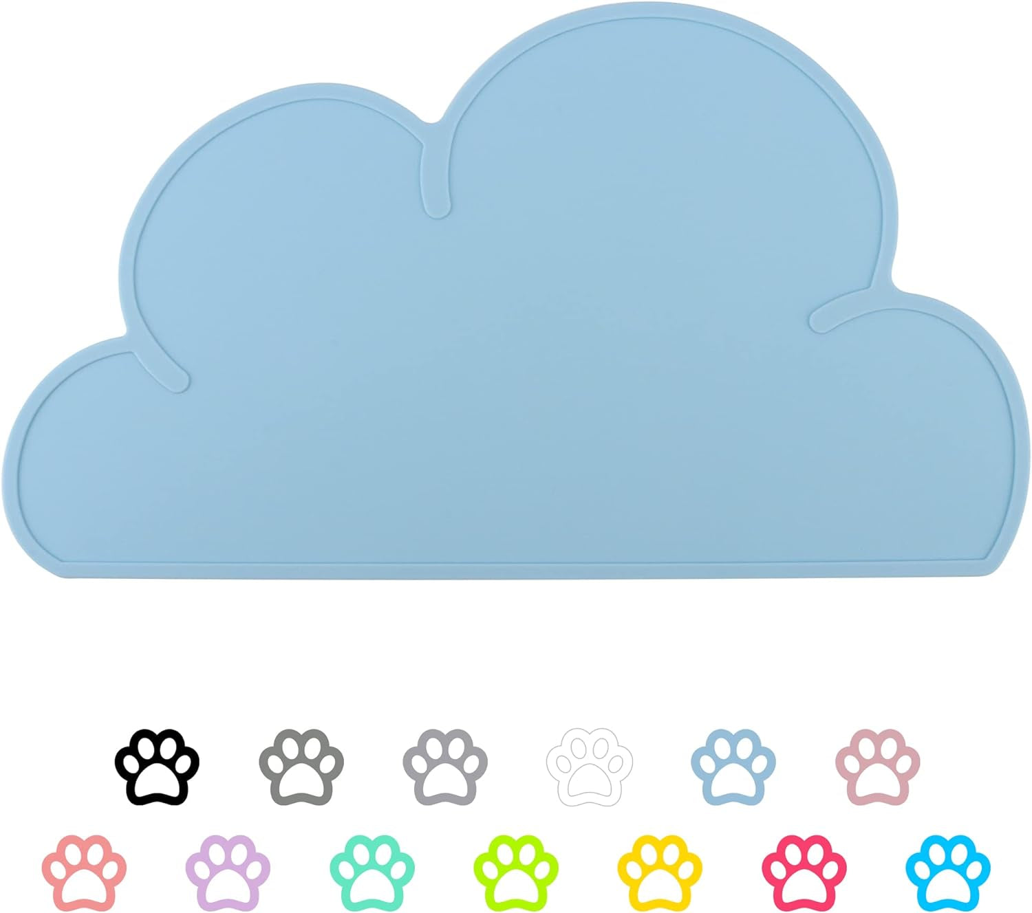 Pet Food Mats–Dog Cat Feeding Mat Top Grade Cloud Silicone Pad Anti-Slip Waterproof Anti-Slip Bowl Placemat (Dark Gray)