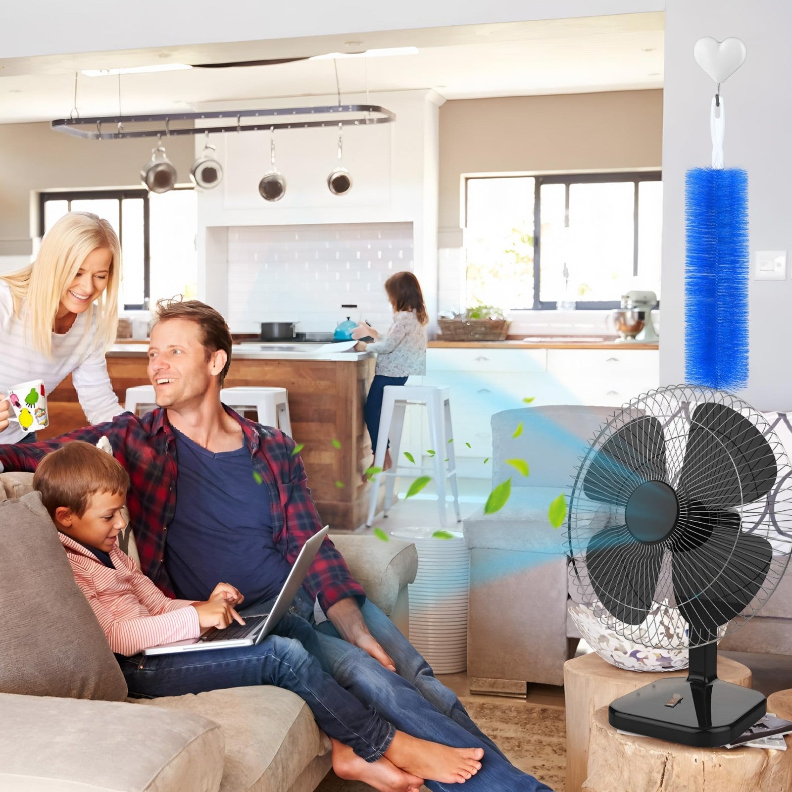 3-Pack Fan Cleaning Brush with Bendable Microfiber Dust Cleaning Brush Tool