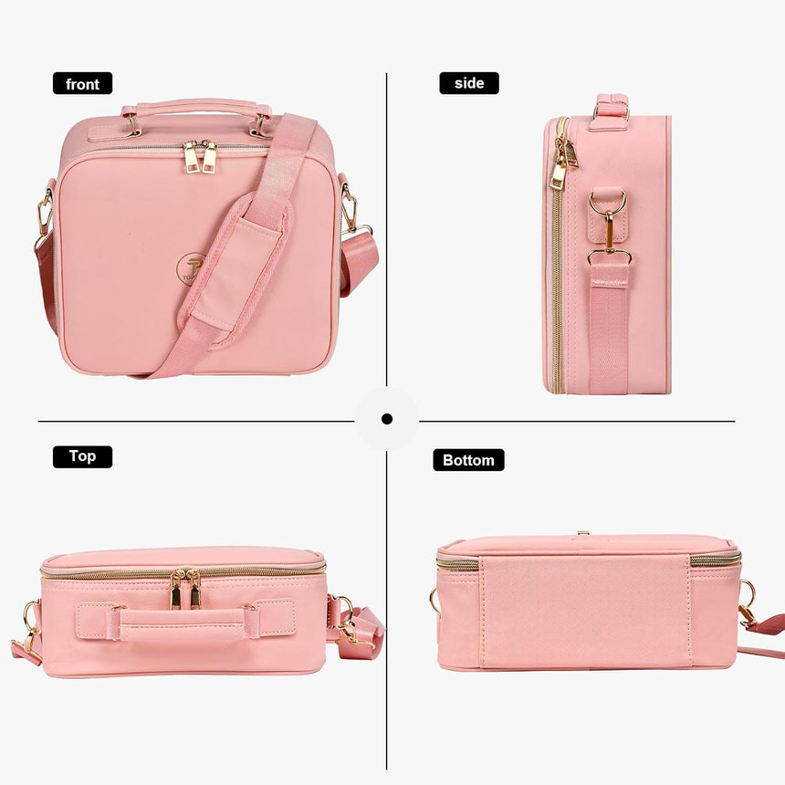 Travel Makeup Bag with Led Mirror and Portable Makeup Train Case Led Bags with Mirror Organizer Bag Travel Gifts for Her Women Bestie White