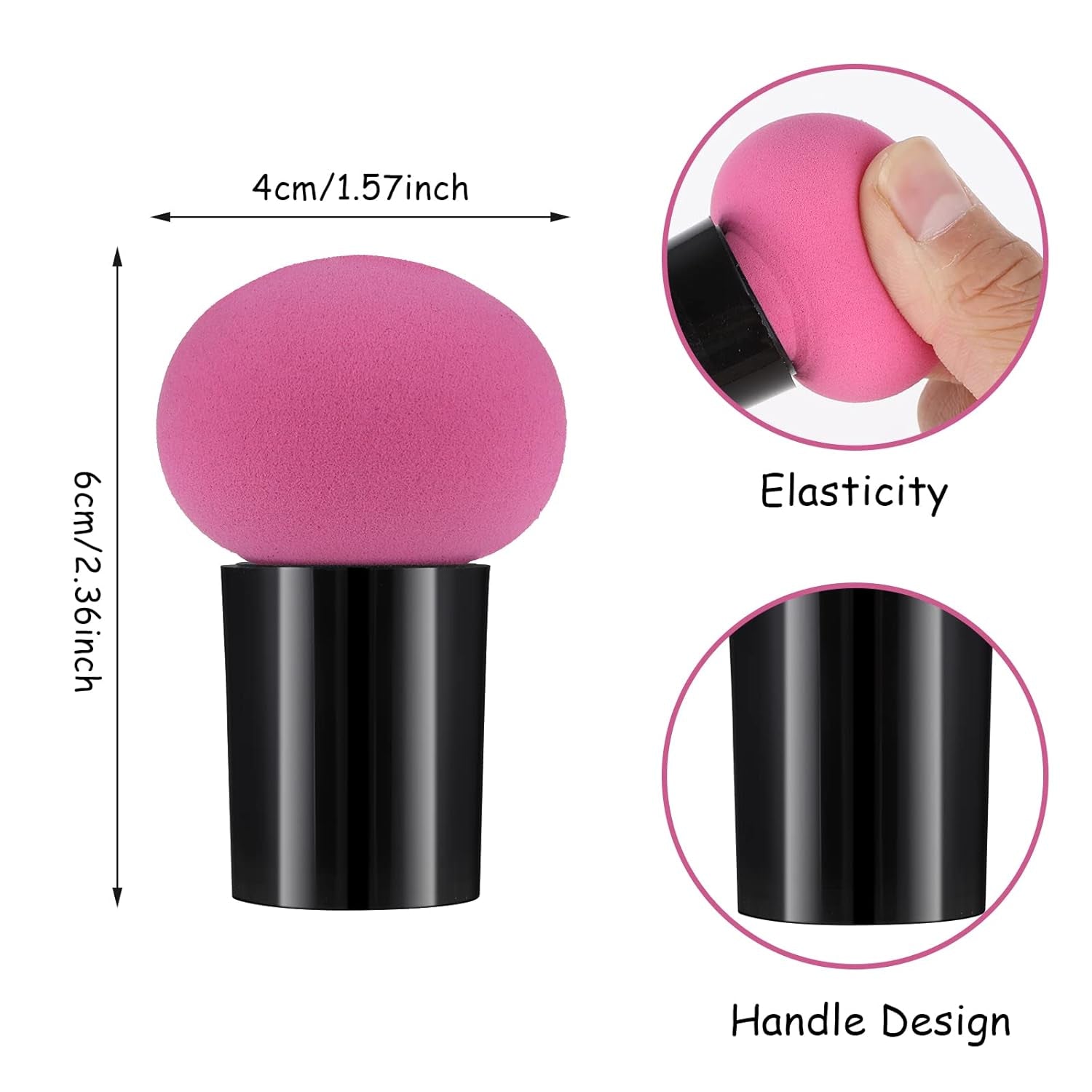 4-Piece Makeup Sponge and Brush Set for Foundation and Concealer Application with Mini Handle and Flat End Holder for Loose Powder Coverage