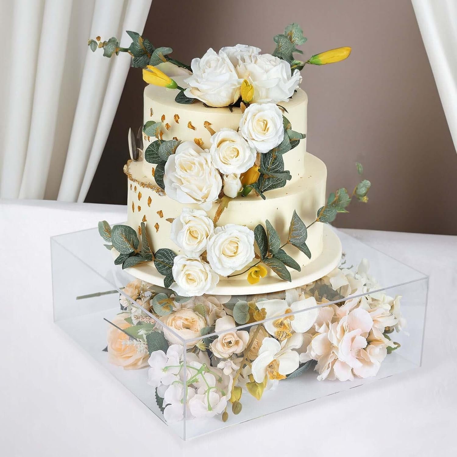 16" Clear Acrylic Flower Stand, Decorative Vase Table Centerpiece