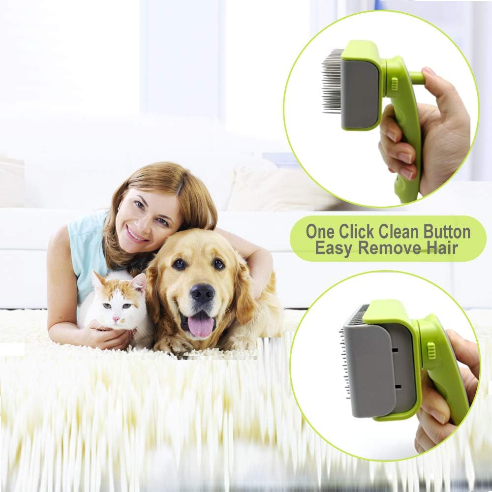 Slicker Brush,Pin Brush for Dog Grooming Brush Great for Shedding Remove Mats Loose Hair Tangles Effortlessly Ideal for Cats Dogs Poodles Rabbits and Long or Short Haired Pet