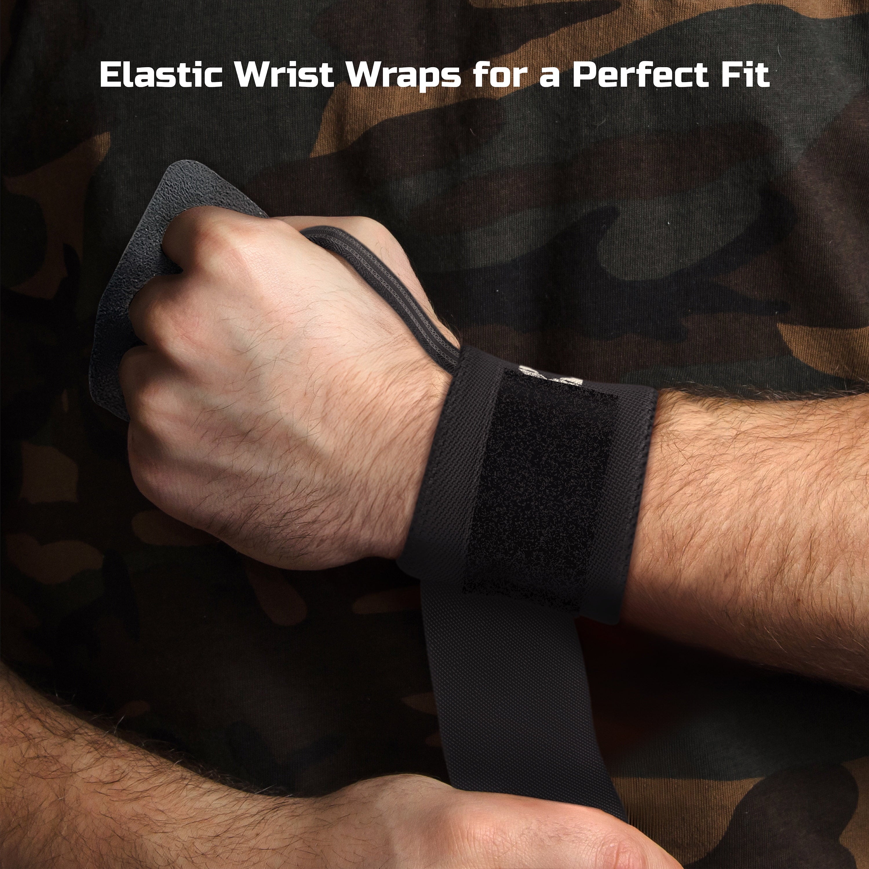 Grip Wraps, 12” Nylon Workout Gloves with Weightlifting Wrist Wraps, Gym Gloves, One Pair