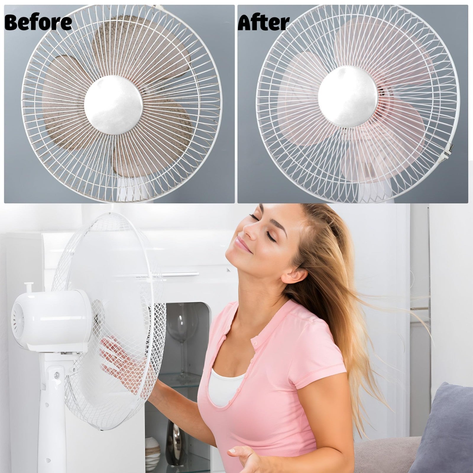 3-Pack Fan Cleaning Brush with Bendable Microfiber Dust Cleaning Brush Tool