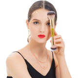 Foundation Powder Brush Double Ended Blush Makeup Brushes, Duo Bronzer Blush Ideal for Cream or Powder