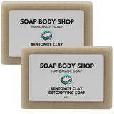 Bentonite Clay Detoxifying Soap, Detoxifying Body Soap,  Soap Bar, Body Soap Bars Moisturizing, Bentonite Clay Powder, Detoxifying Soap, Essential Oil Soap, Goat Milk Soap, 4 Oz. Bar (2 Pack)