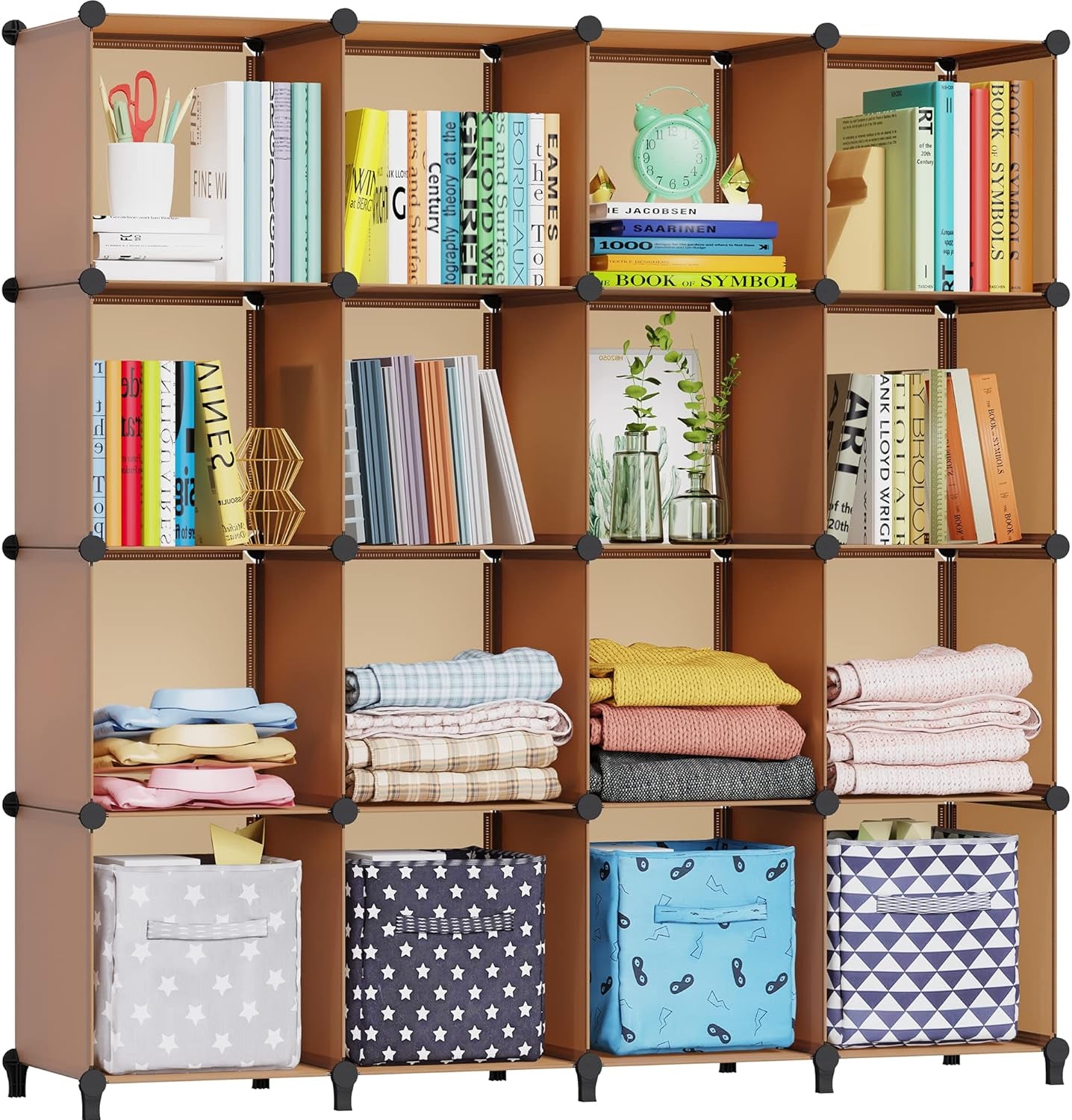 Closet Organizers and Storage, 9 Cube Storage Organizer, Portable Closet Organizer Cubes Shelves for Clothes, Bedroom, Kids Room, Bathroom, Wardrobe, Garment Racks, Black