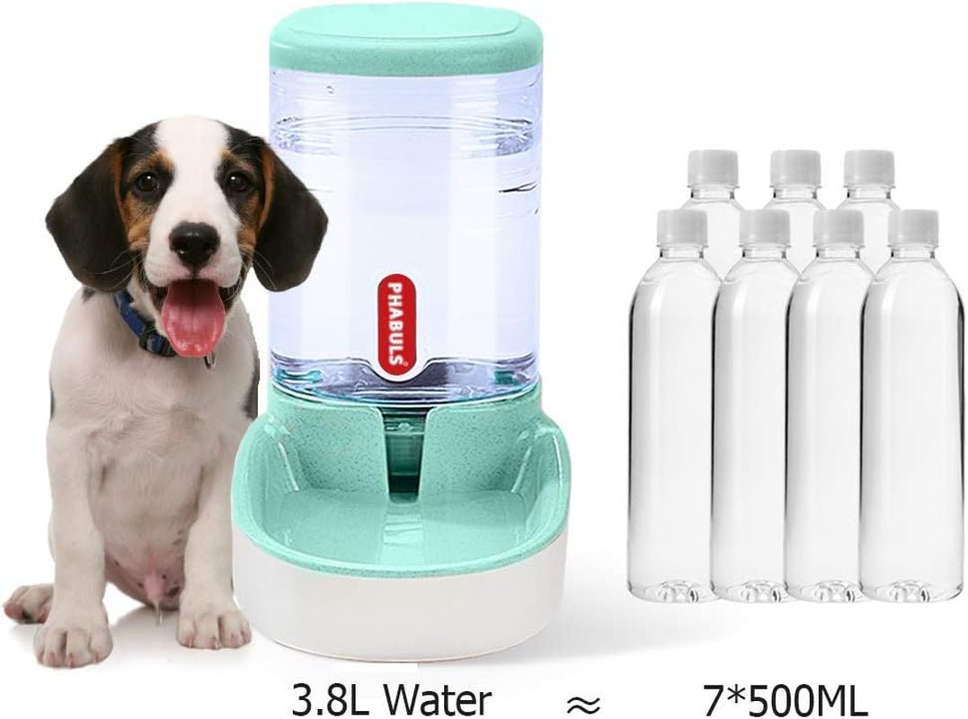 Dog Water Dispenser 1 Gallon Pet Water Dispenser Automatic Cat Feeder Large Capacity for Small and Medium Sized Pets（Green Water） - AURELLE