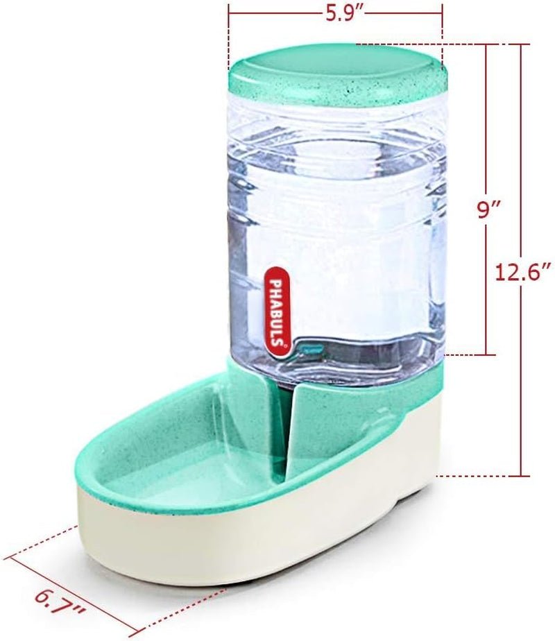 Dog Water Dispenser 1 Gallon Pet Water Dispenser Automatic Cat Feeder Large Capacity for Small and Medium Sized Pets（Green Water） - AURELLE