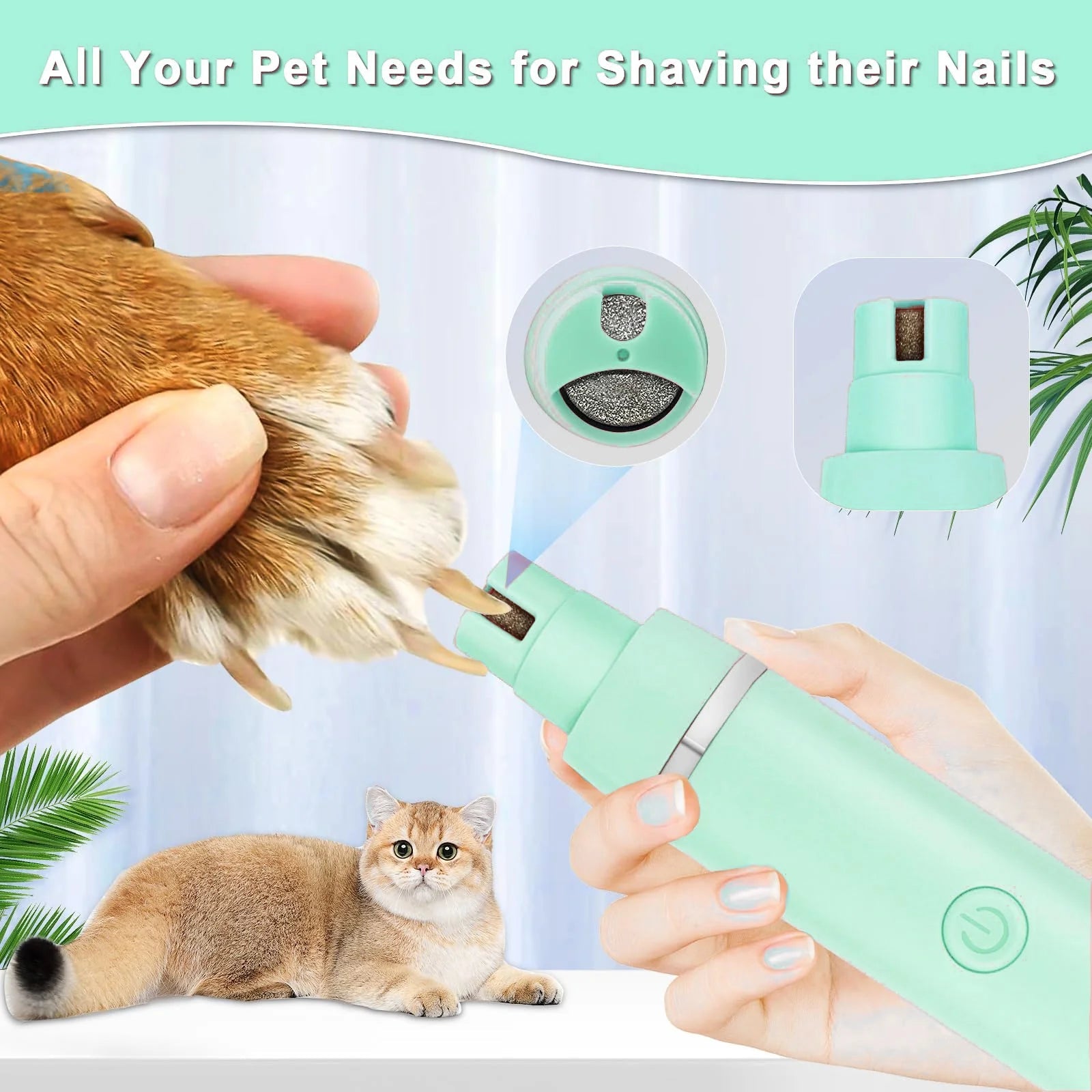 Dogs Hair Clippers Grooming Kit with Nail Grinder, 4 in 1 Cordless Electric Trimmer Low Noise USB Rechargeable Pet Clippers for Small and Large Dogs Cats Animals - AURELLE