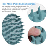 Scalp Massager Shampoo Brush, Wet & Dry Manual Scalp Care Head Scrubber Hair Washing, Soft Silicone Bristles, for Hair Growth, Dandruff Removal (Dark Green)
