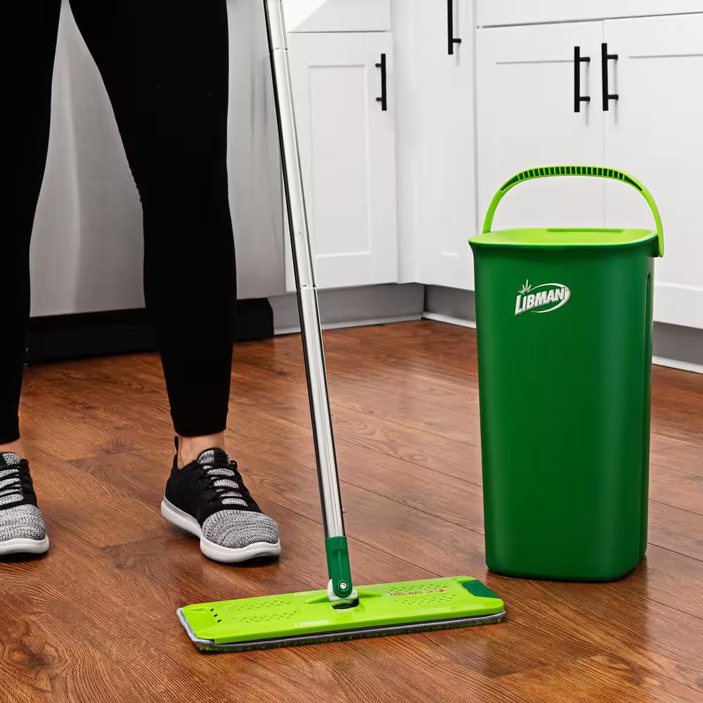 Rinse 'N Wring Microfiber Flat Mop and Bucket System with Extra Refill Pad