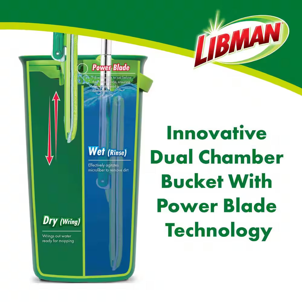 Rinse 'N Wring Microfiber Flat Mop and Bucket System with Extra Refill Pad