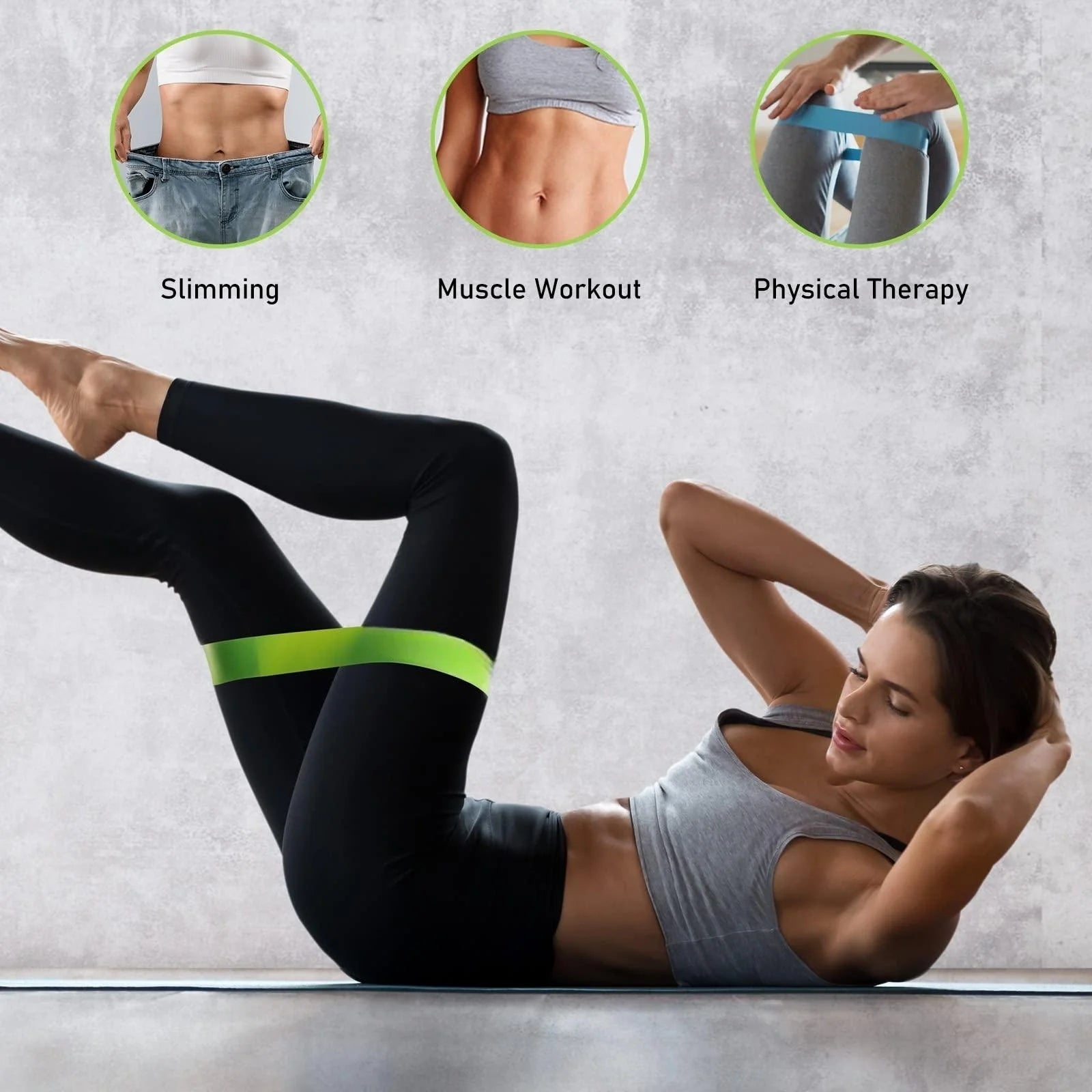 Pilates Loop Resistance Bands with Carry Bag - AURELLE