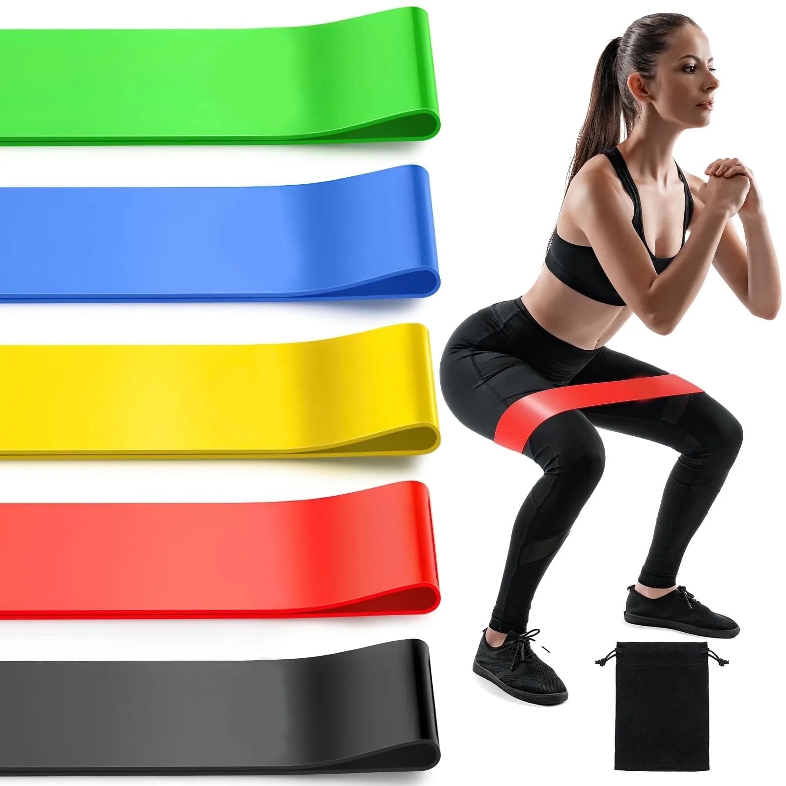 Pilates Loop Resistance Bands with Carry Bag - AURELLE