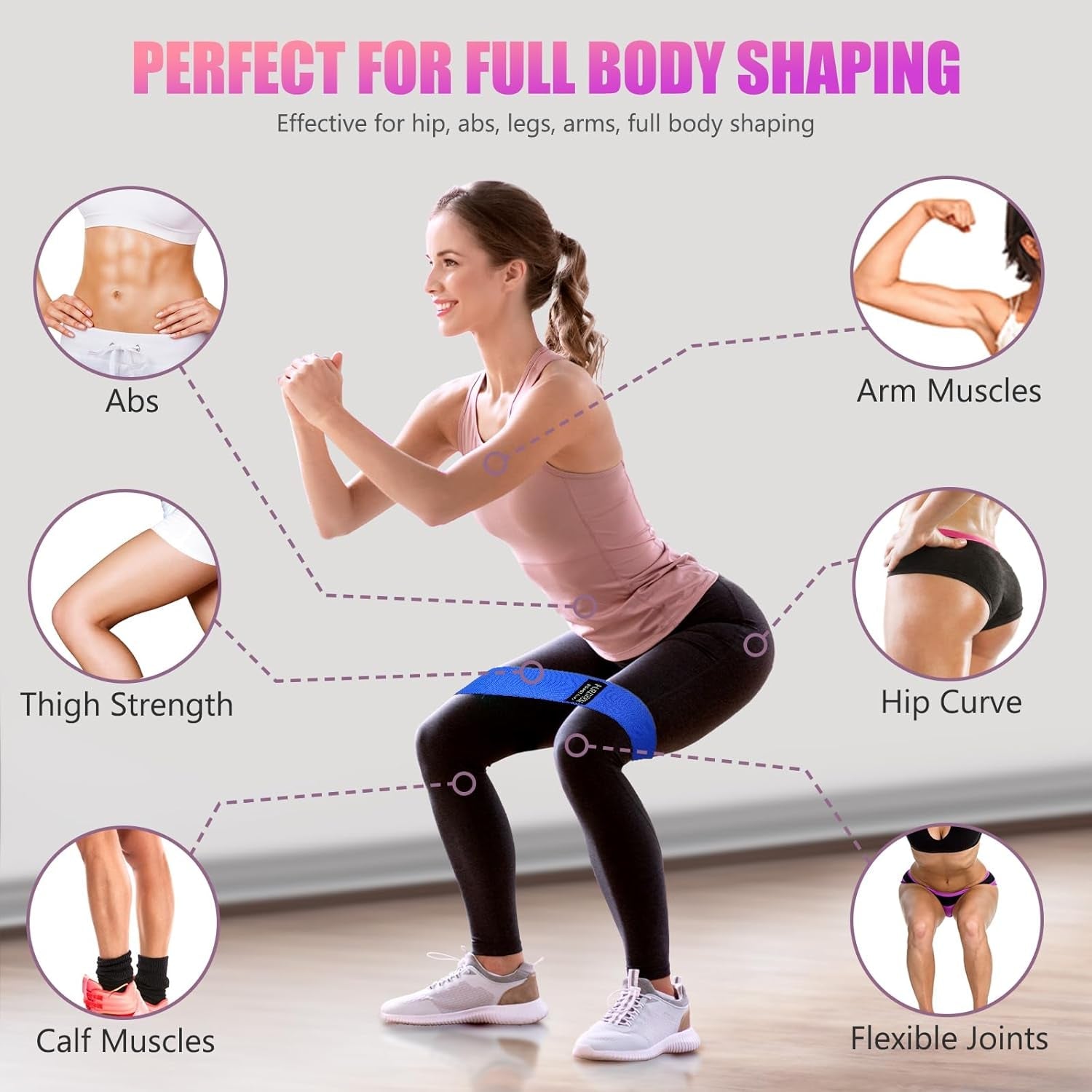 Resistance Bands for Working Out, Exercise Workout Bands for Women & Men, 3 Levels Elastic Stretch Bands for Exercise with Carry Bag for Physical Therapy, Home Fitness, Strength Training, Yoga - AURELLE