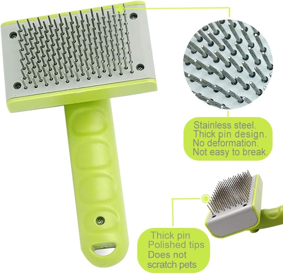 Slicker Brush,Pin Brush for Dog Grooming Brush Great for Shedding Remove Mats Loose Hair Tangles Effortlessly Ideal for Cats Dogs Poodles Rabbits and Long or Short Haired Pet - AURELLE